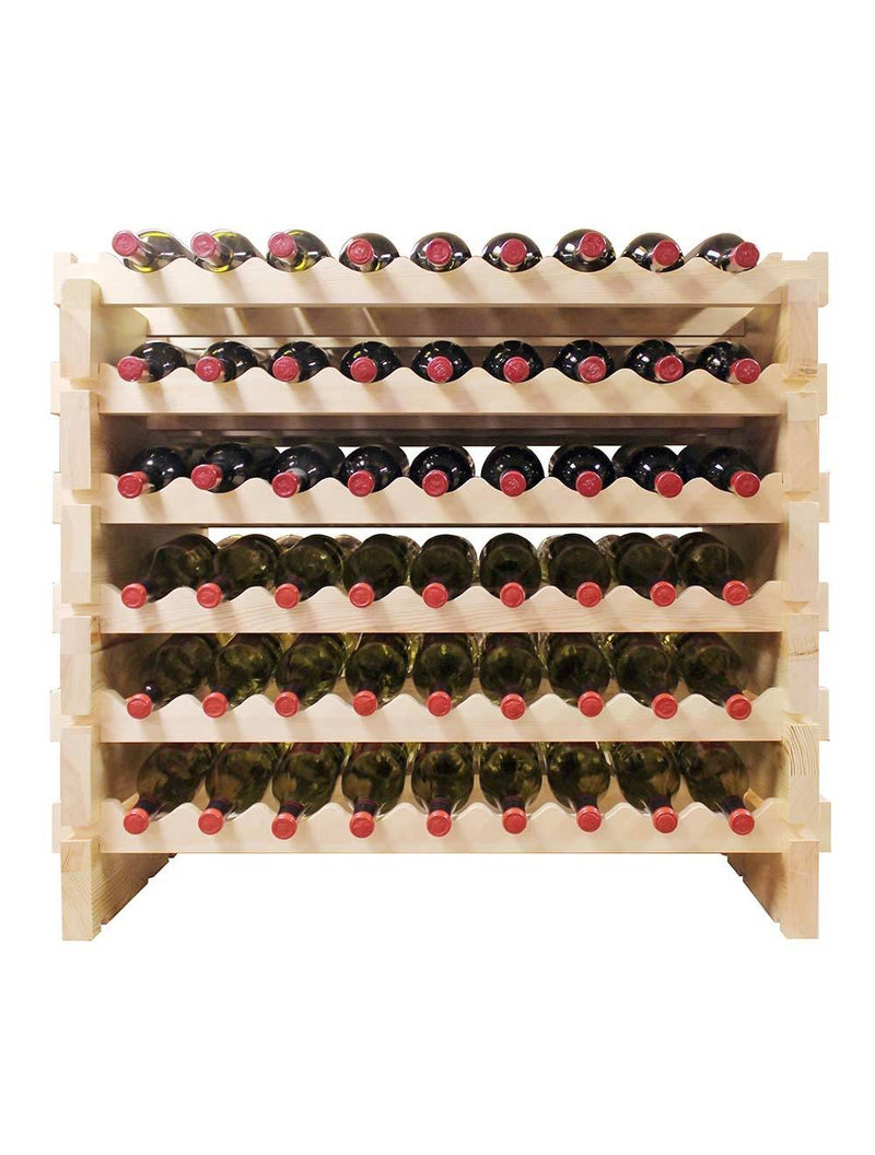 108 Bottle Double Modular Wine Rack (Natural) - 1