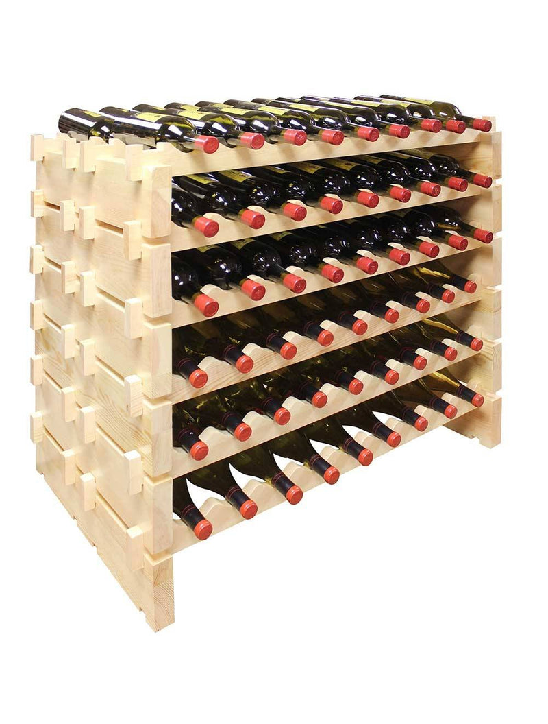 108 Bottle Double Modular Wine Rack (Natural) - 3
