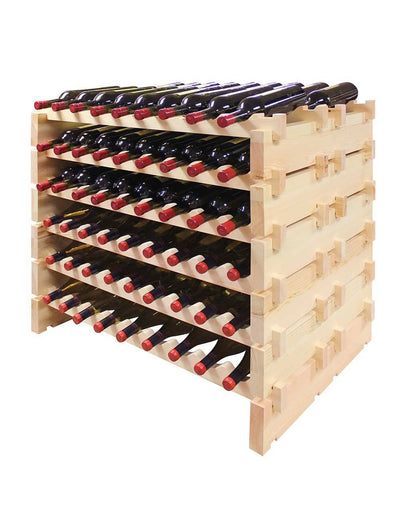 108 Bottle Double Modular Wine Rack (Natural) - 4