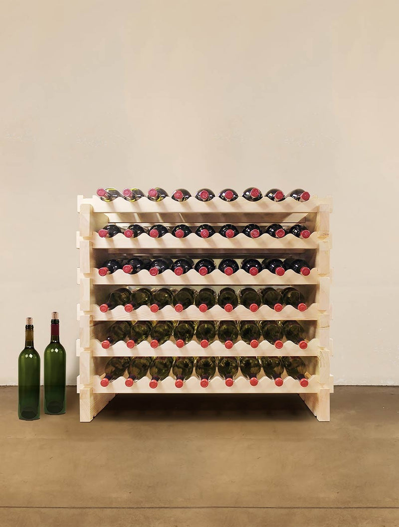 108 Bottle Double Modular Wine Rack (Natural) - 7
