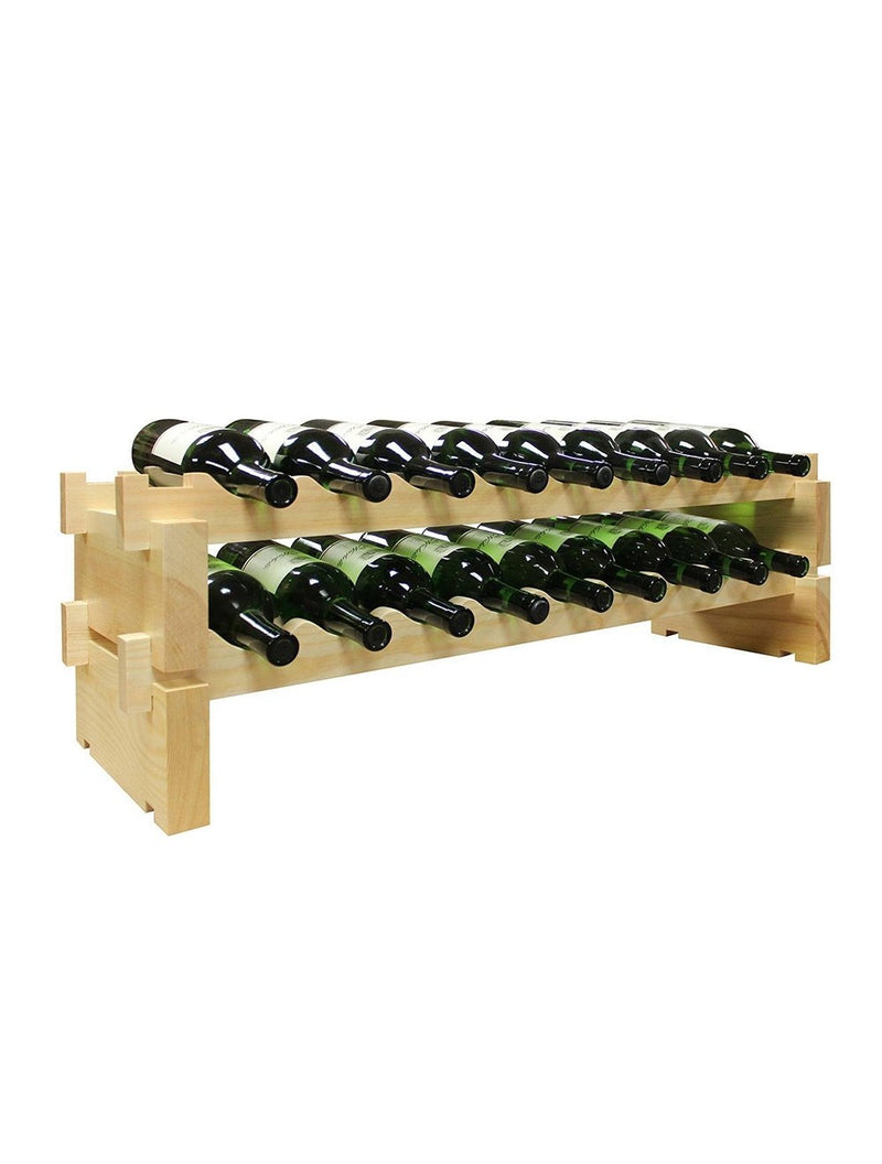 2 x 9 Bottle Modular Wine Rack (Natural) - 3