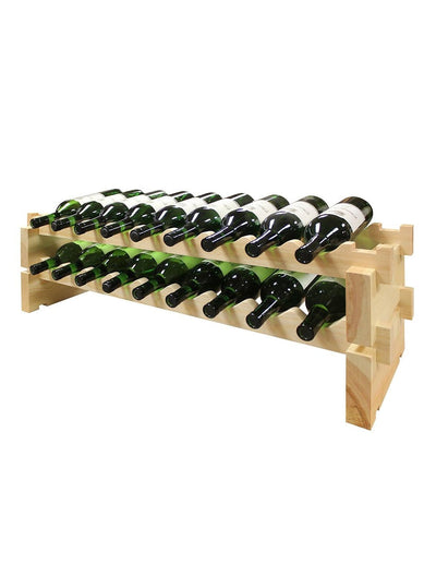 2 x 9 Bottle Modular Wine Rack (Natural) - 4