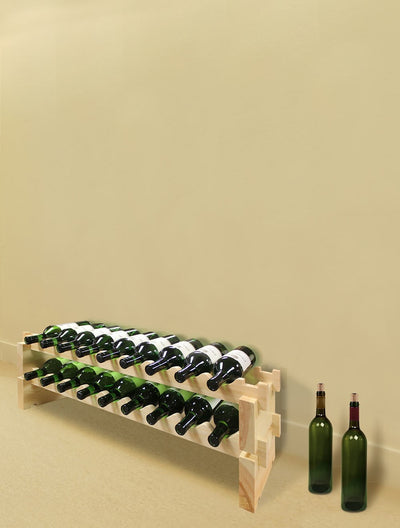 2 x 9 Bottle Modular Wine Rack (Natural) - 8