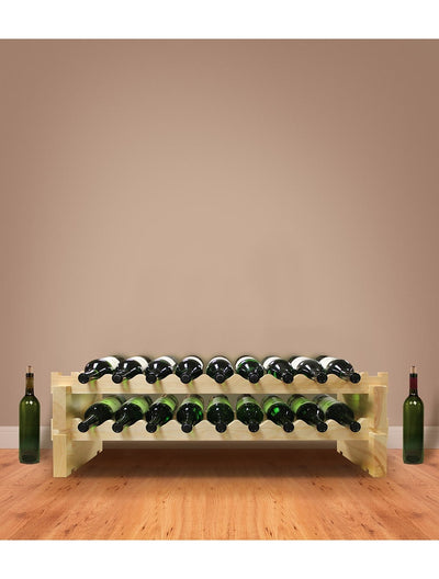 2 x 9 Bottle Modular Wine Rack (Natural) - 9