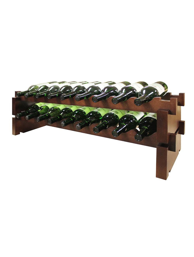 2 x 9 Bottle Modular Wine Rack (Stained) - 4