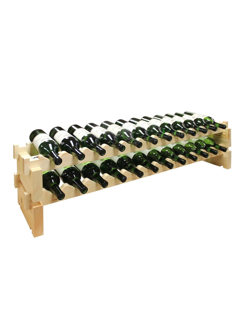 2 x 12 Bottle Modular Wine Rack (Natural) - 4