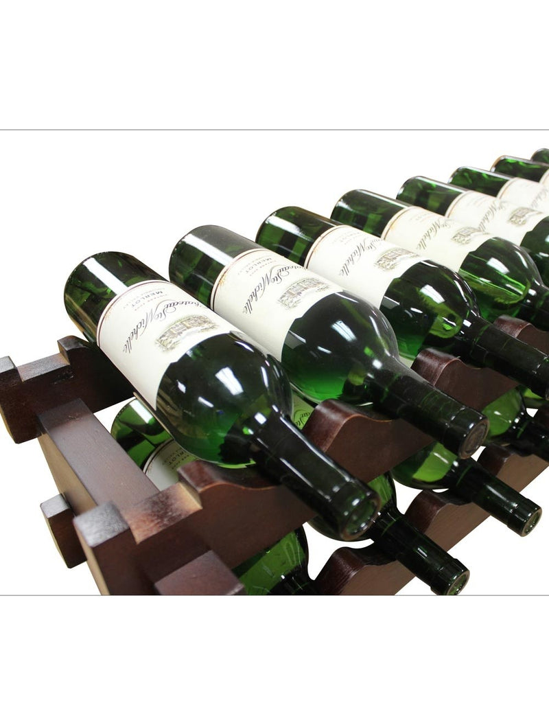 2 x 12 Bottle Modular Wine Rack (Stained) - 7