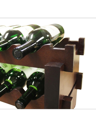 2 x 12 Bottle Modular Wine Rack (Stained) - 6