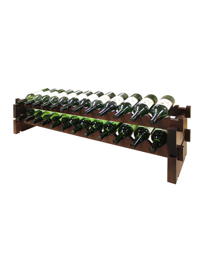 2 x 12 Bottle Modular Wine Rack (Stained) - 3