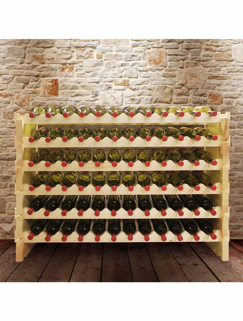 6 x 12 Bottle Modular Wine Rack (Natural) - 9