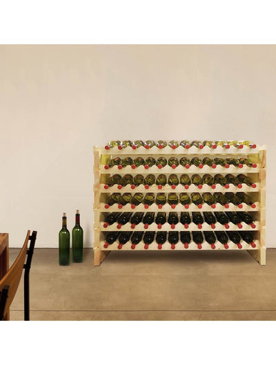 6 x 12 Bottle Modular Wine Rack (Natural) - 8