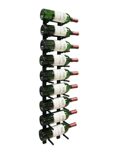 9 Bottle Modern Peg Wine Rack (Black) - 5