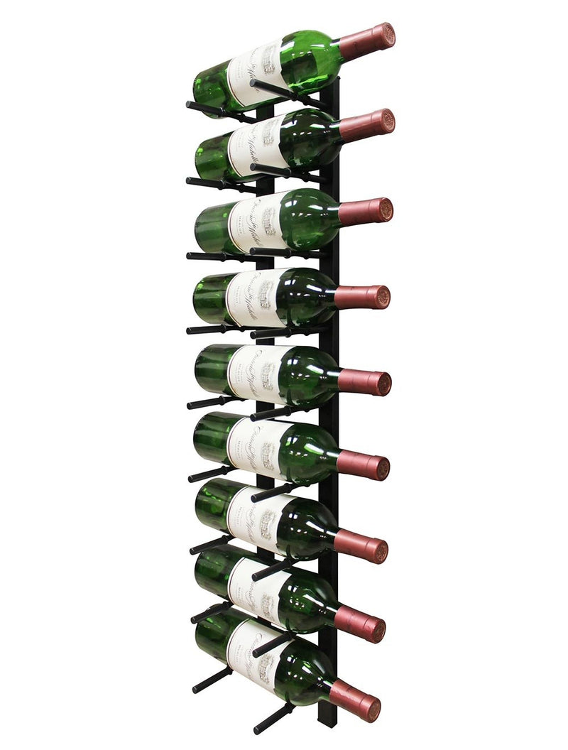 9 Bottle Modern Peg Wine Rack (Black) - 3