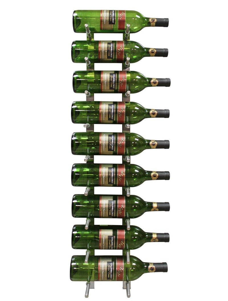 9 Bottle Modern Peg Wine Rack (Stainless) - 1