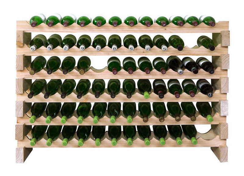 6 x 12 Bottle Modular Wine Rack (Natural) - 7