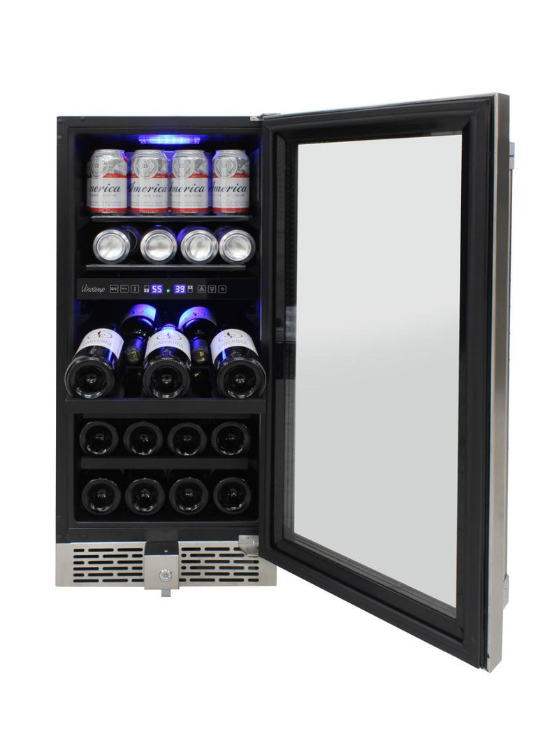 Vinotemp 15-Inch Outdoor Dual-Zone Wine & Beverage Cooler 11