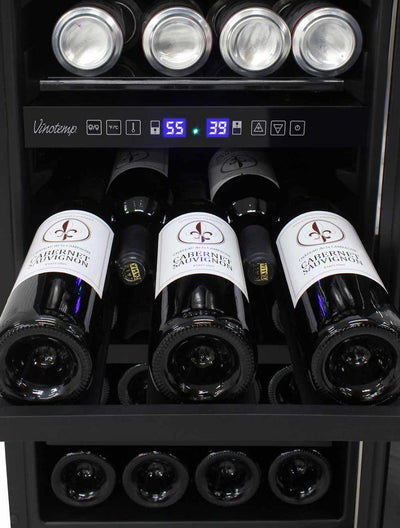 Vinotemp 15-Inch Outdoor Dual-Zone Wine & Beverage Cooler 16