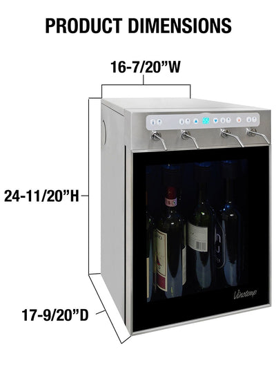 The Vinotemp WineSteward™ Four-Bottle Wine Dispenser (Stainless) 9