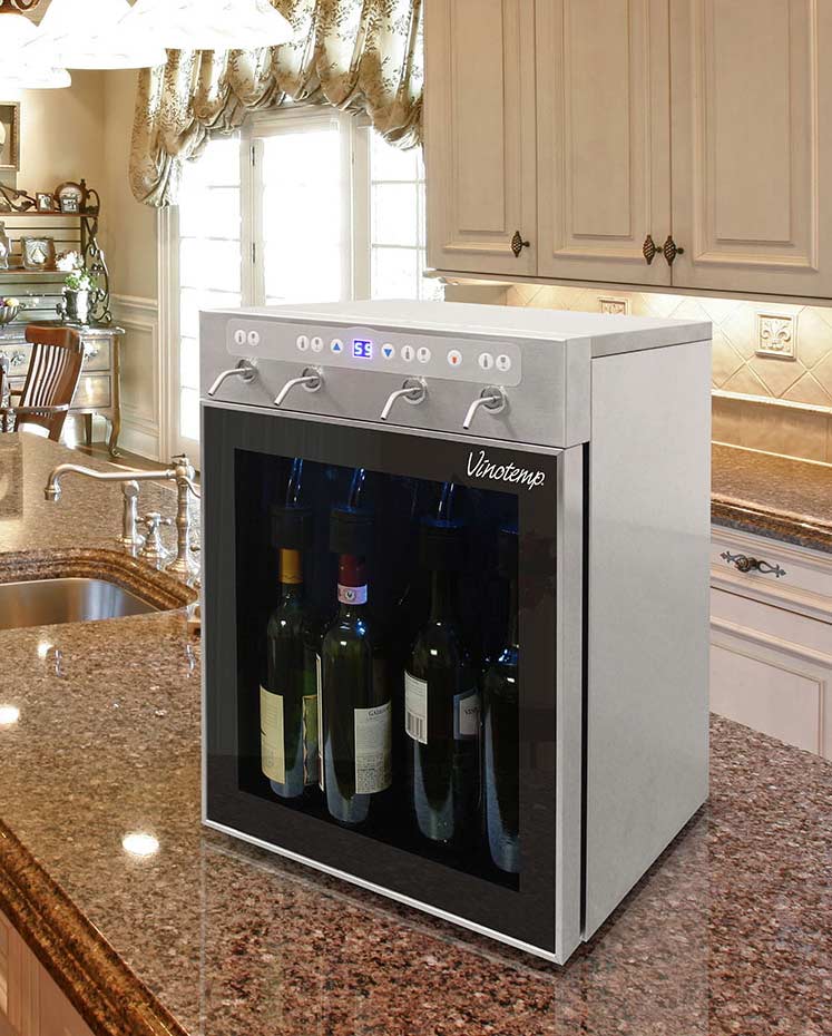 The Vinotemp WineSteward™ Four-Bottle Wine Dispenser (Stainless) 8