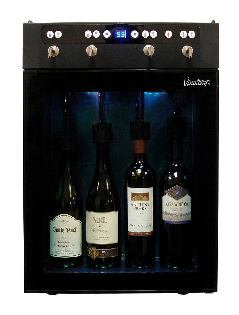 Vinotemp - 4 Bottle Wine Dispenser - Black